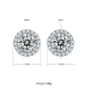 Classic round bag S925 silver plated platinum Moissanite diamond pendant earring set 2